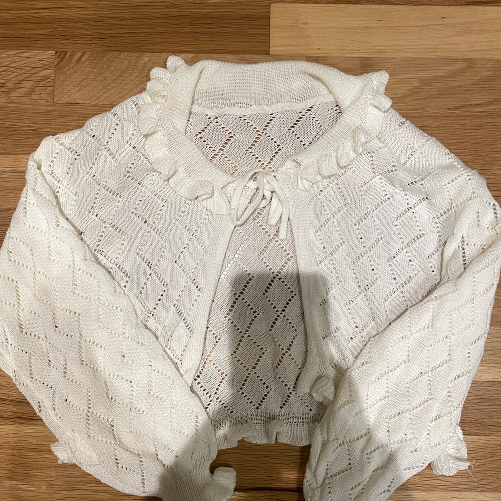 White tie cardigan